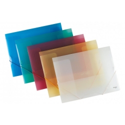 Pasta Kinary PP com elásticos - Azul translúcido