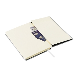 Bloco de notas, capa rígida com rebordo em metal e bolsa interior