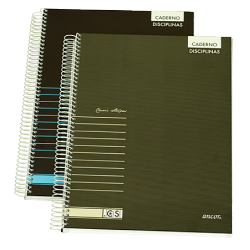 Caderno Capa Dura Disciplinas ANCOR 120 folhas / 70g Classic Stripes