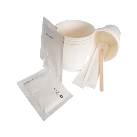 Kit Eco Friendly ( copo cafe paapel / palheta / açucar 100 un
