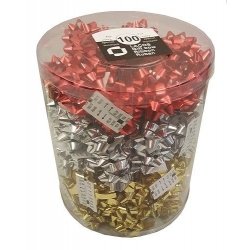 LAÇOS P/ PRENDAS 1", METAL GLITTER, CX. 100 SORTIDOS