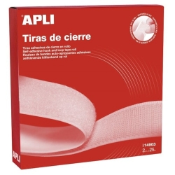 Fita Velcro Apli, 20mm X25m, Macho e Femea, branco